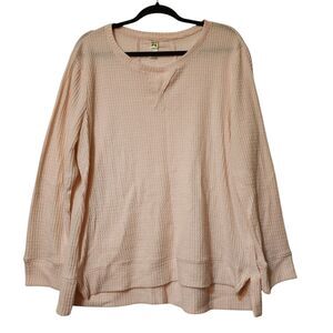 Green Tea Women's Pink Waffle Knit Sweater - Size XL